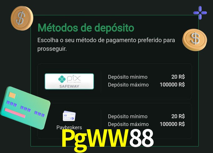 O cassino PgWW88 oferece uma grande variedade de métodos de pagamento